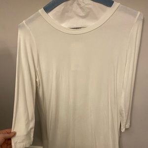 White 3/4 sleeve shift dress from Tobi, small